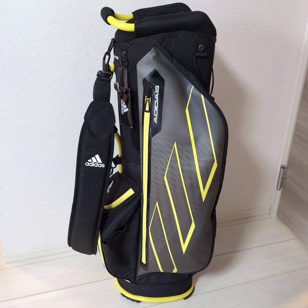 【美品】軽量 adidas キャディバッグ 黒/黄色　9型