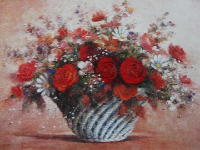 今関アキラコ【花かご】希少画集画、状態良好、新品高級額装付