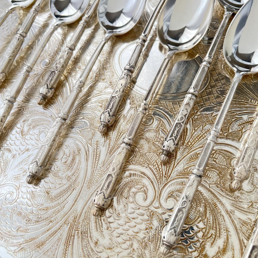 【SFAM】 ロシア様式のコーヒースプーン 12本組 仏蘭西 13.5cm