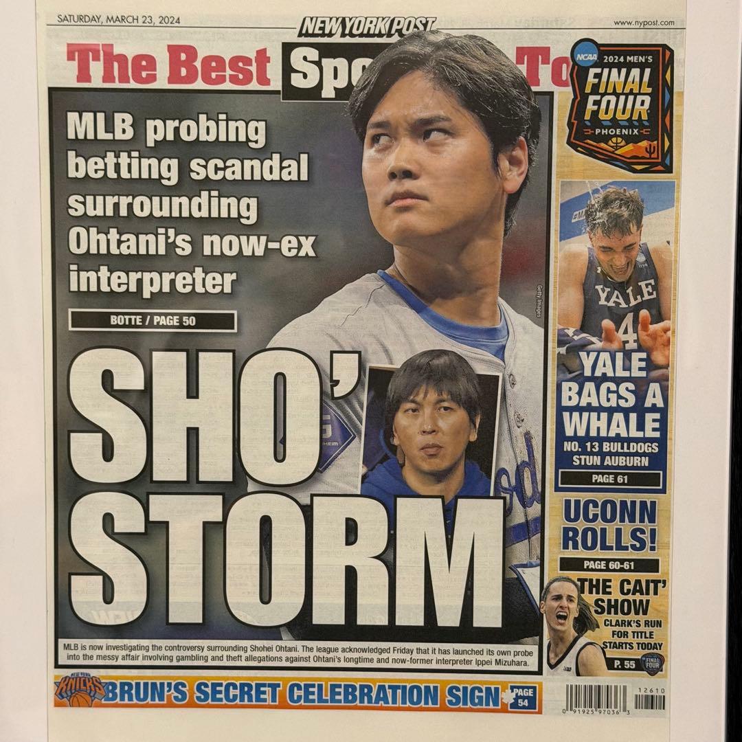 超貴重 New York Post ドジャース 大谷翔平 水原一平 スキャンダル