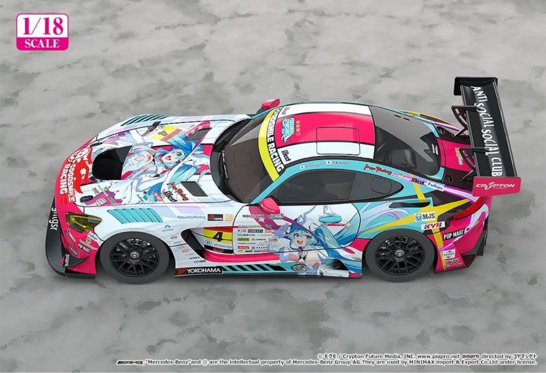 初音ミク GTプロジェクト 1/18 AMG 2024 開幕戦Ver. ミニカー