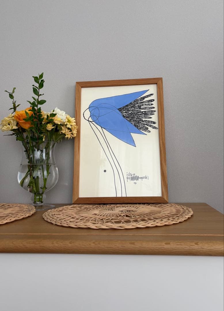 ♡週末までsale♡ blue 花♡ 山口一郎　原画　絵