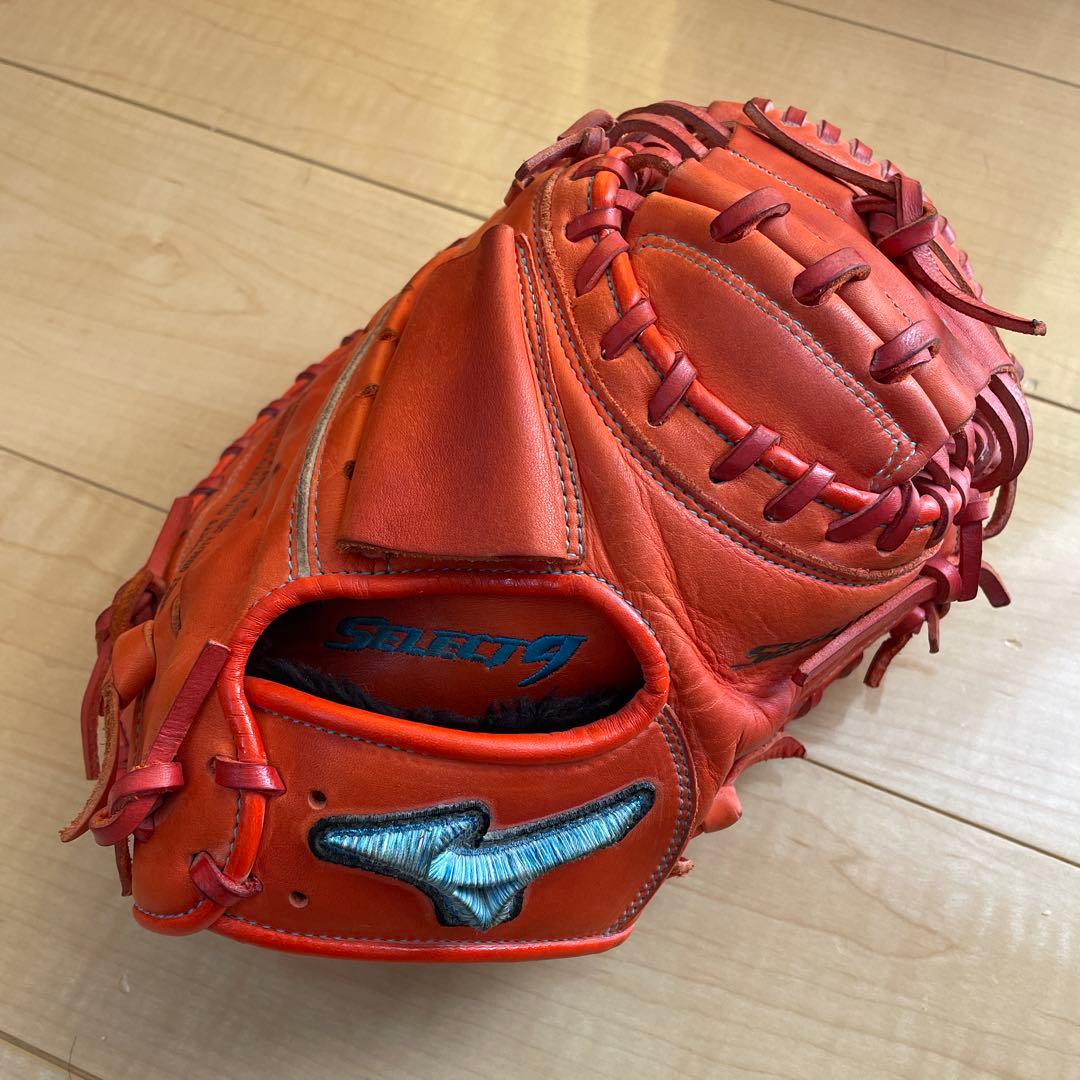 ミズノ　セレクト9 少年軟式グローブ キャッチャーミット オレンジ