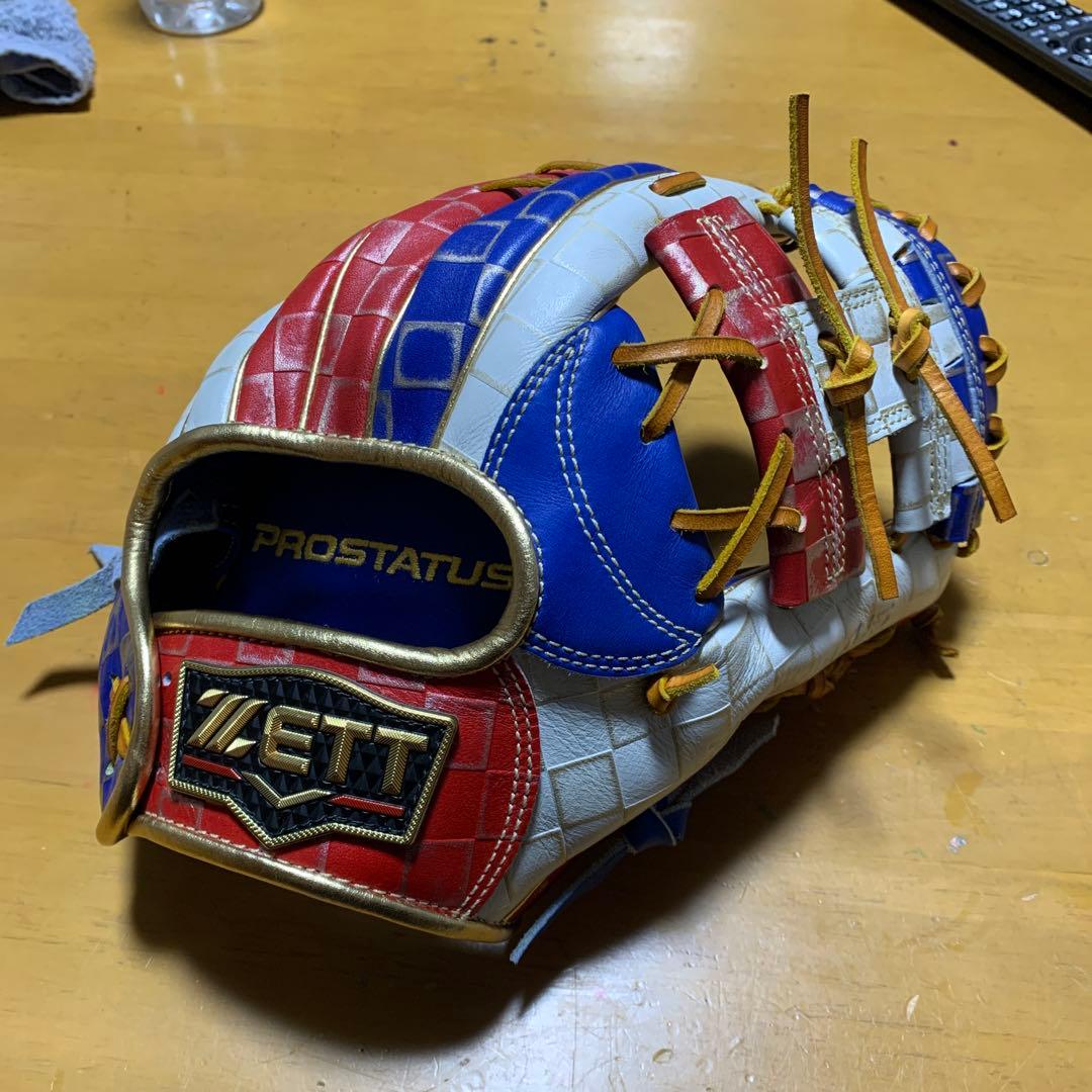 ZETT PROSTATUS 軟式グローブ 赤青白