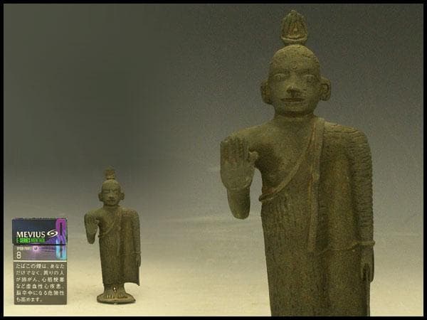 仏教 東南アジア スコータイ 古銅 仏像 高14.5cm 時代物(A429)