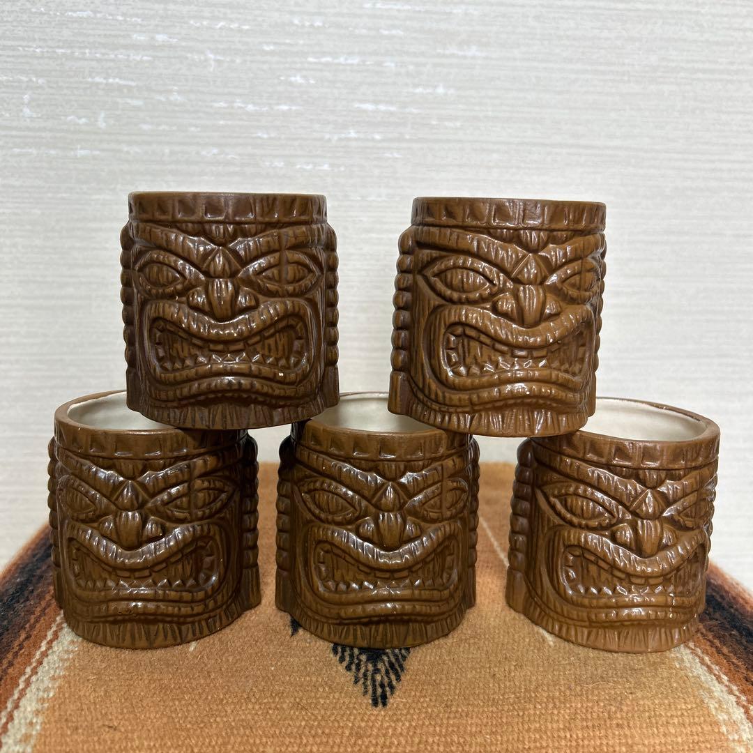 ミッドセンチュリー　TIKI ビンテージマグ5個セット
