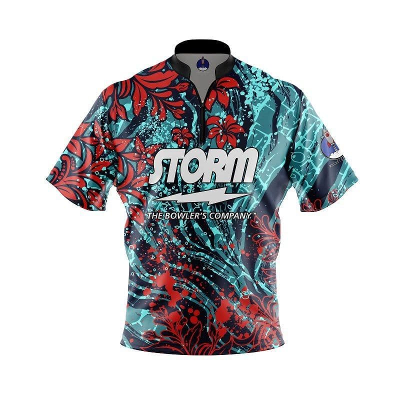 ✨新品✨ボウリングウェア　STORM　日本サイズL　ブルー　海の華