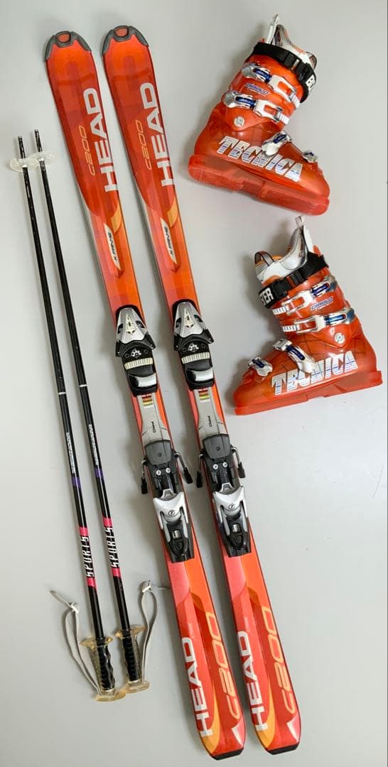 カービングスキー 4点セット　HEAD 板156cm／靴27.5cm