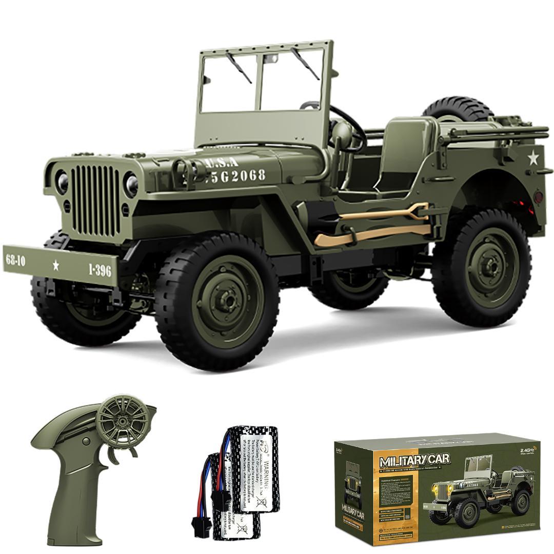 軍用 ラジコンカー 子供向け 人気 35CM 大型 オフロード ジープ 4WD