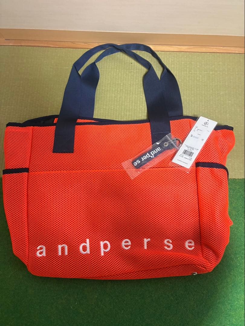 and per se メッシュトートバッグ オレンジ