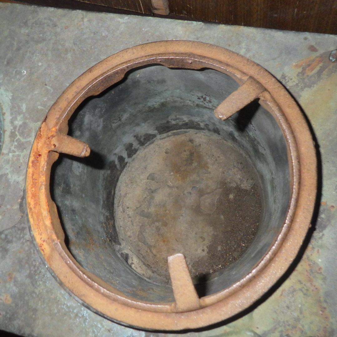 大正ロマン　酒燗器と鉄瓶付き　時代真鍮
