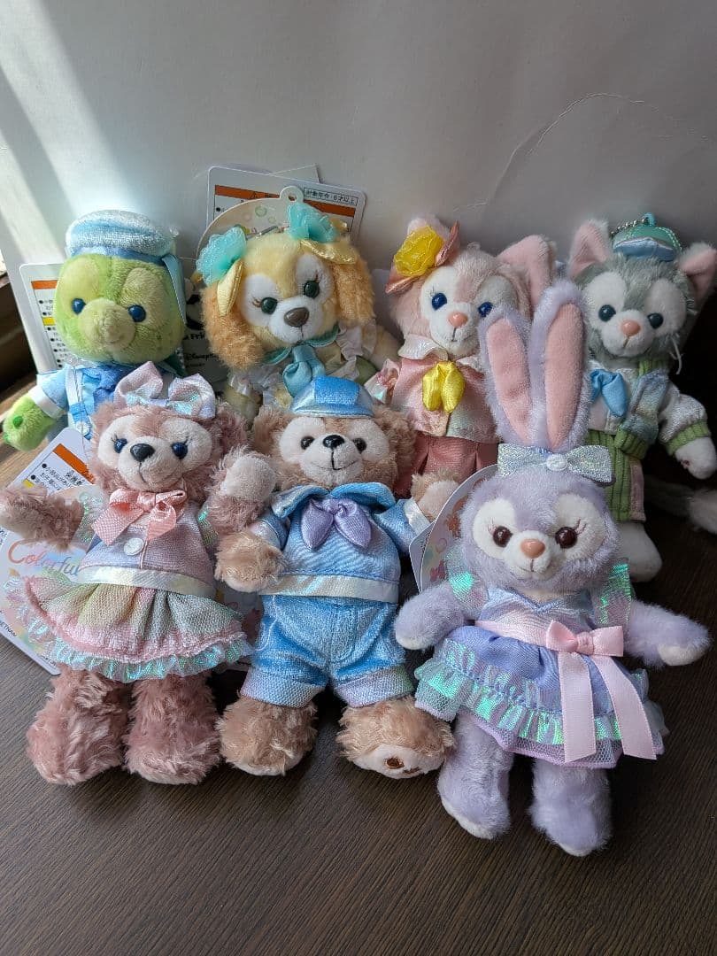 カラフルハピネス20周年 ダッフィー&フレンズ　 ぬいぐるみバッジ 7点セット