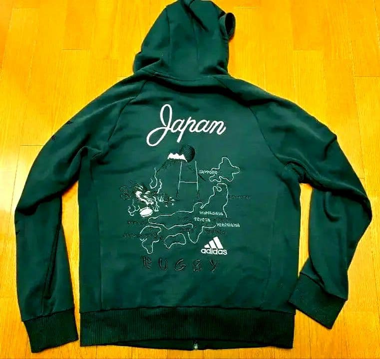 希少Lサイズ アディダス オールブラックス フード付ジャケット