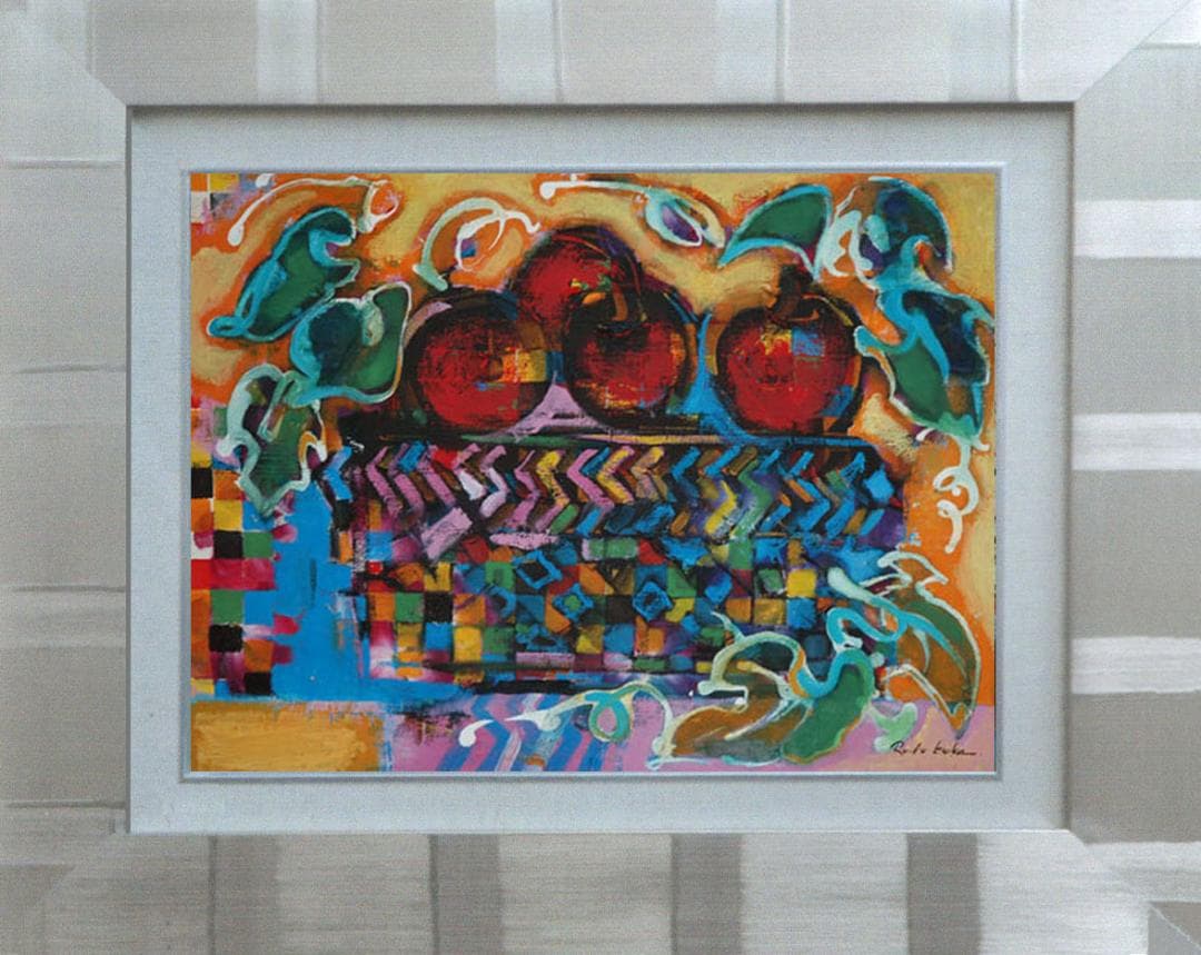 油絵 菅家令子 絵 絵画 インテリア uF6-051110 静物 果物