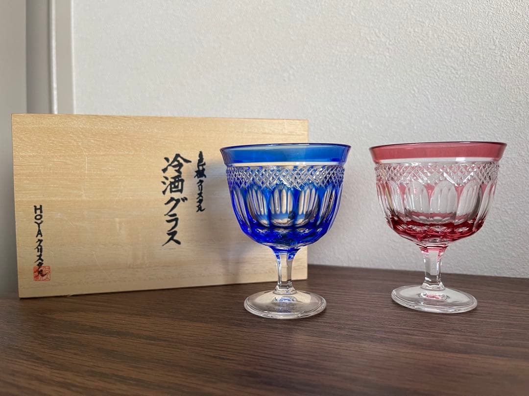 江戸切子　ぐい呑　酒器　グラス　HOYAクリスタル