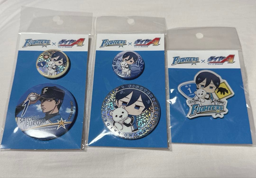 ダイヤのA 降谷暁　日ハム　ファイターズ　缶バッジ　アクリルバッジ　セット