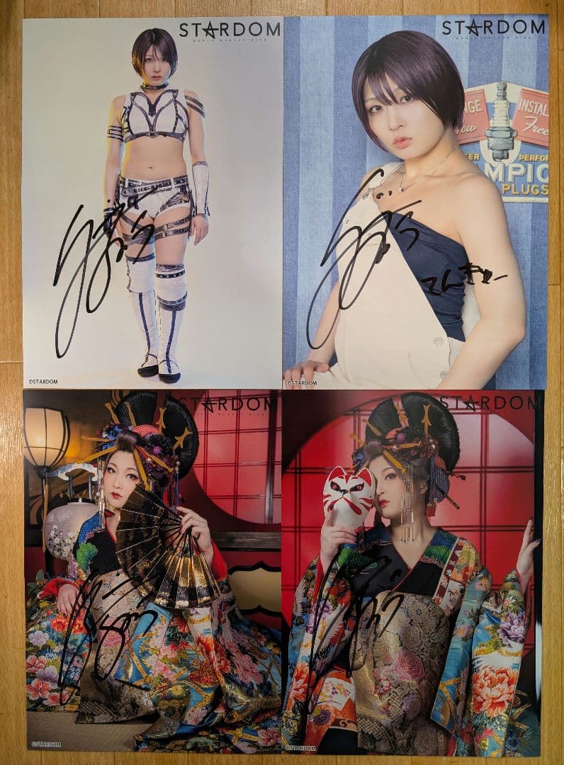 【限定品4種セット】スターダム　安納サオリ　10周年記念サイン入りポートレート