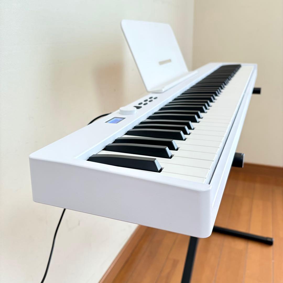 【美品・スタンド/椅子付属】折りたたみ式 充電式 88鍵盤 電子ピアノ