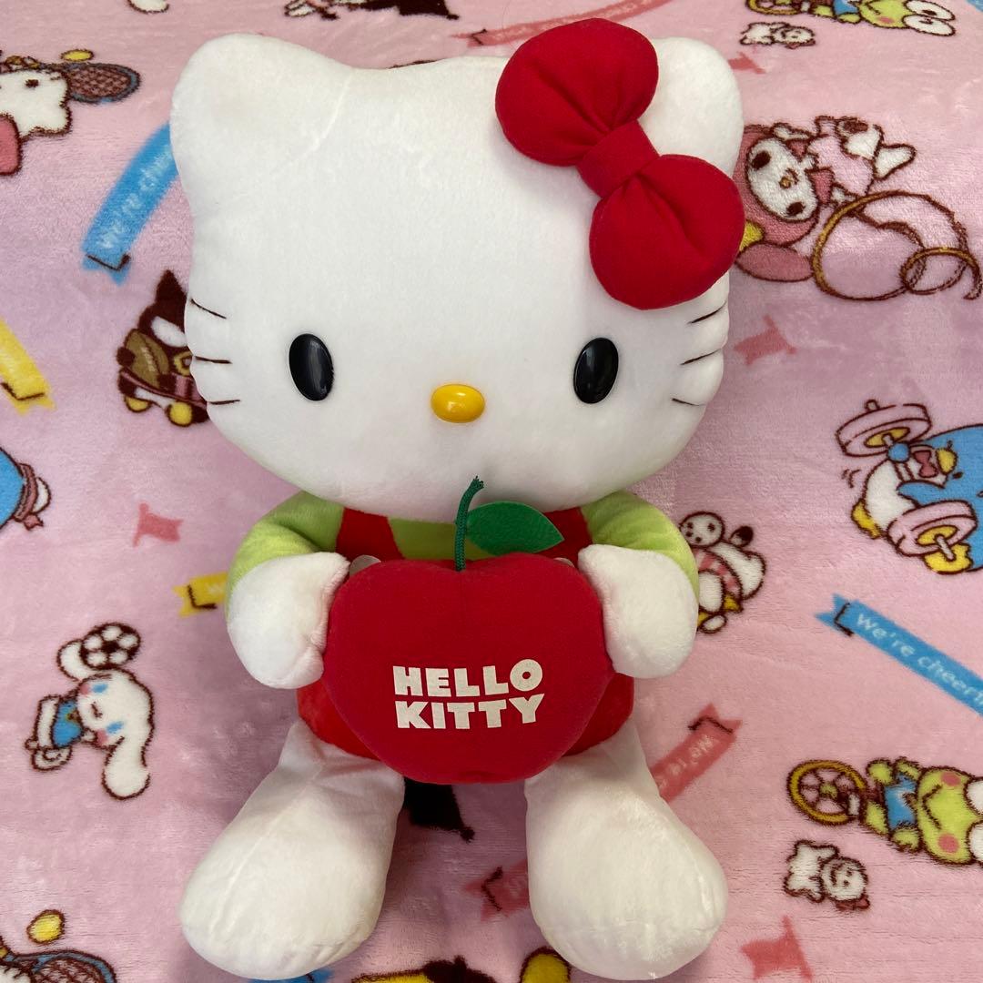 ❤️おっきなハローキティ激レア2004年製「アップルキティ」ぬいぐるみ美品