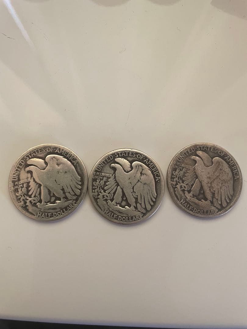 ウォーキングリバティ ハーフダラー　1945年　3枚セット