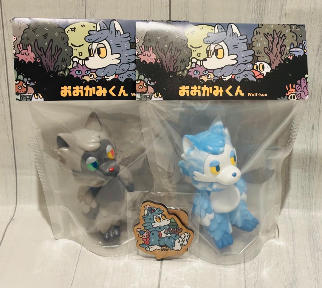 あらいきりこさん　おおかみくん　ゲームカラー&青空　ソフビ　木製スタンド付き