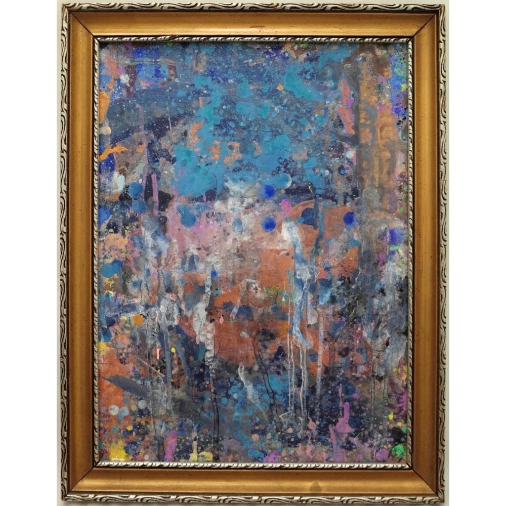 【最終価格】内野隆文　抽象画　絵画　現代アート　美術　アンティークフレーム　額縁