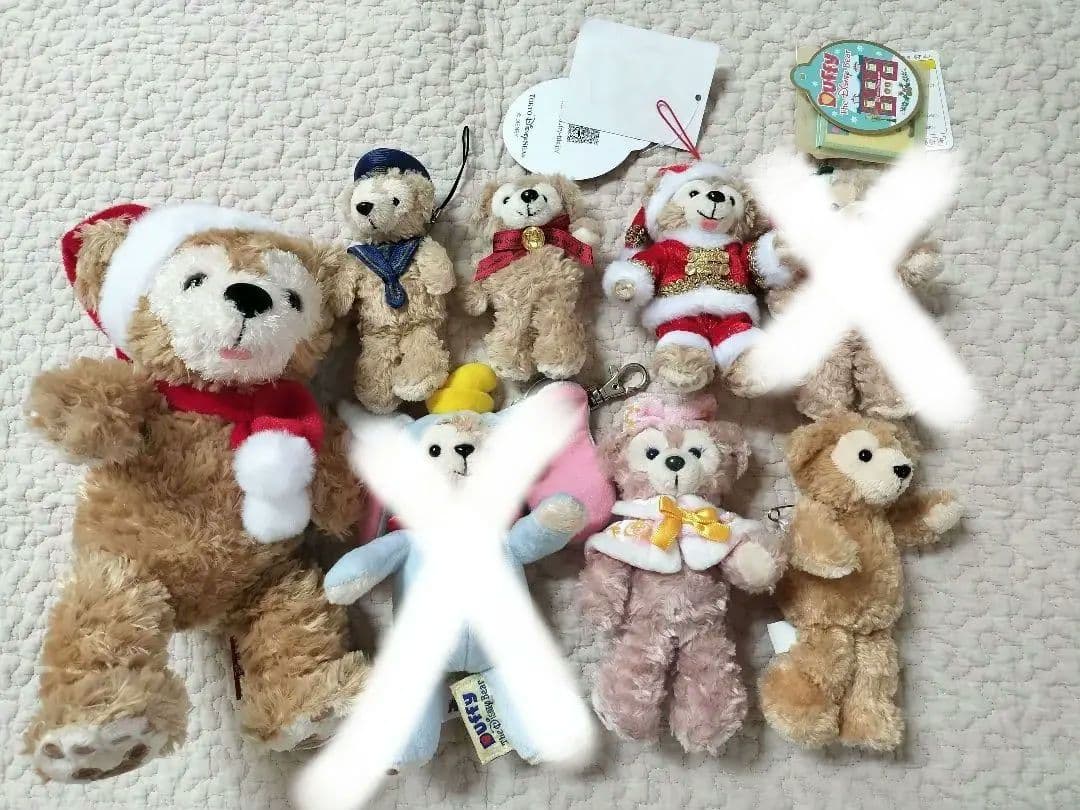 ダッフィー　クマ　ぬいぐるみバッジ　キーホルダー 6体セット