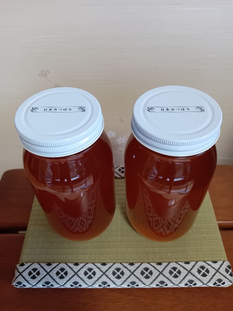 日本ミツバチの蜂蜜（1kg×2本）