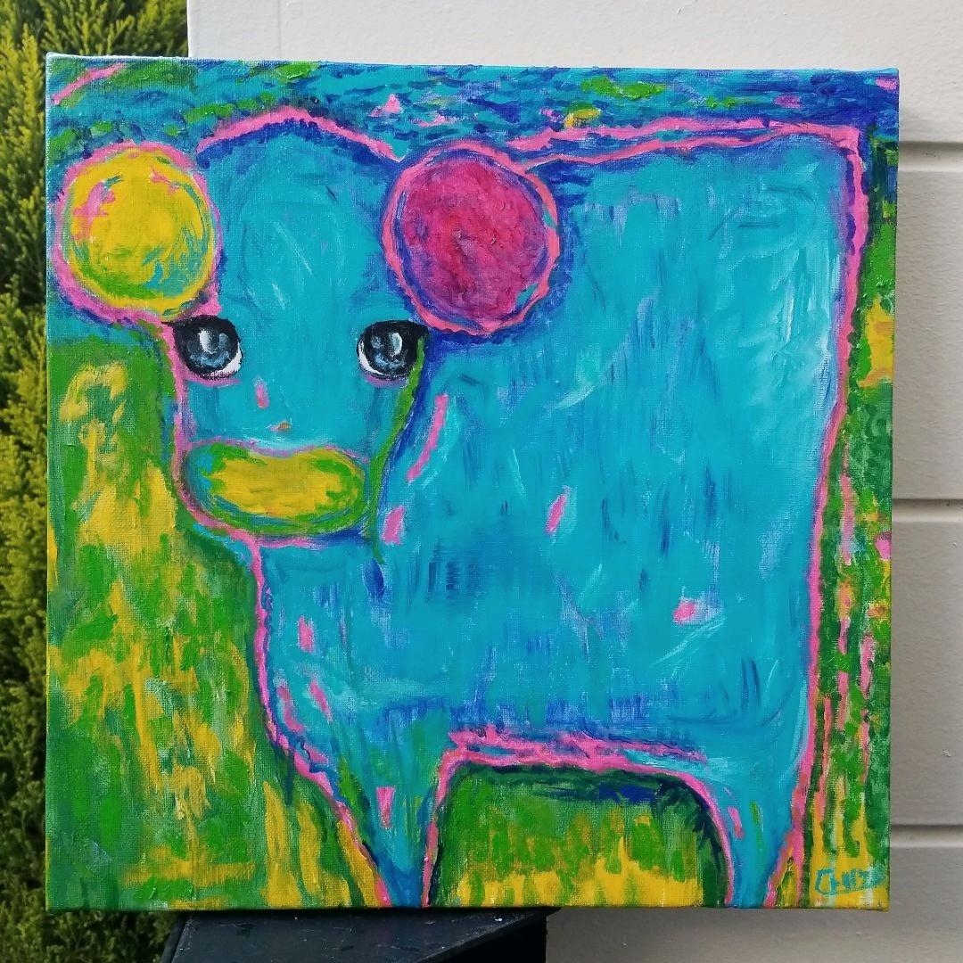 キャンバス 油絵　専用　カラフルCOWS   　5