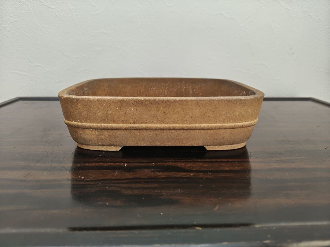 茶色 陶器 盆栽鉢 四角形　陶昇