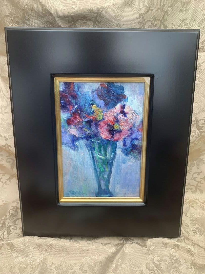 油絵　花