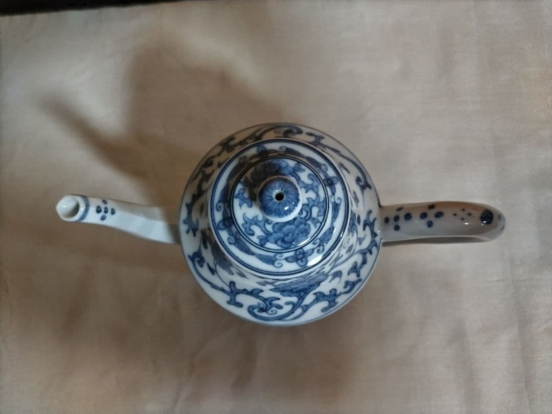 青と白の花模様 煎茶道具 陶器