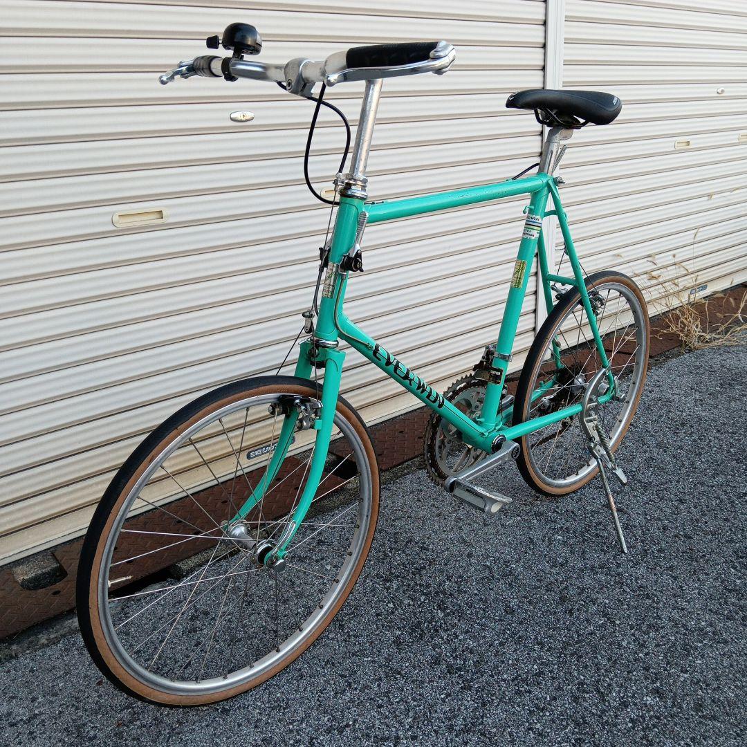 ターコイズ スチールフレーム 小径自転車