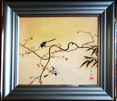 ￥550,000⇒￥440,000 山口華楊 早春　日本画(絹本岩彩裏彩）10号