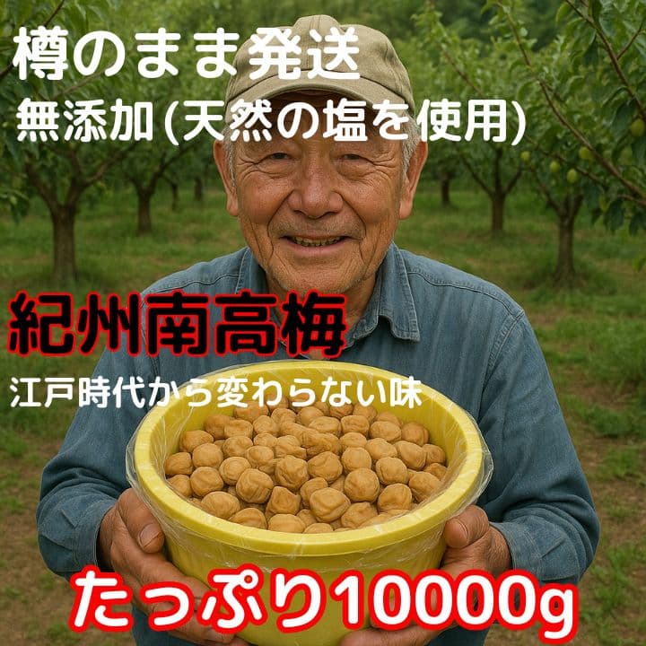 〇価格高騰！農家直送！紀州南高梅 樽 10000g 無添加 和歌山 紀州 白梅