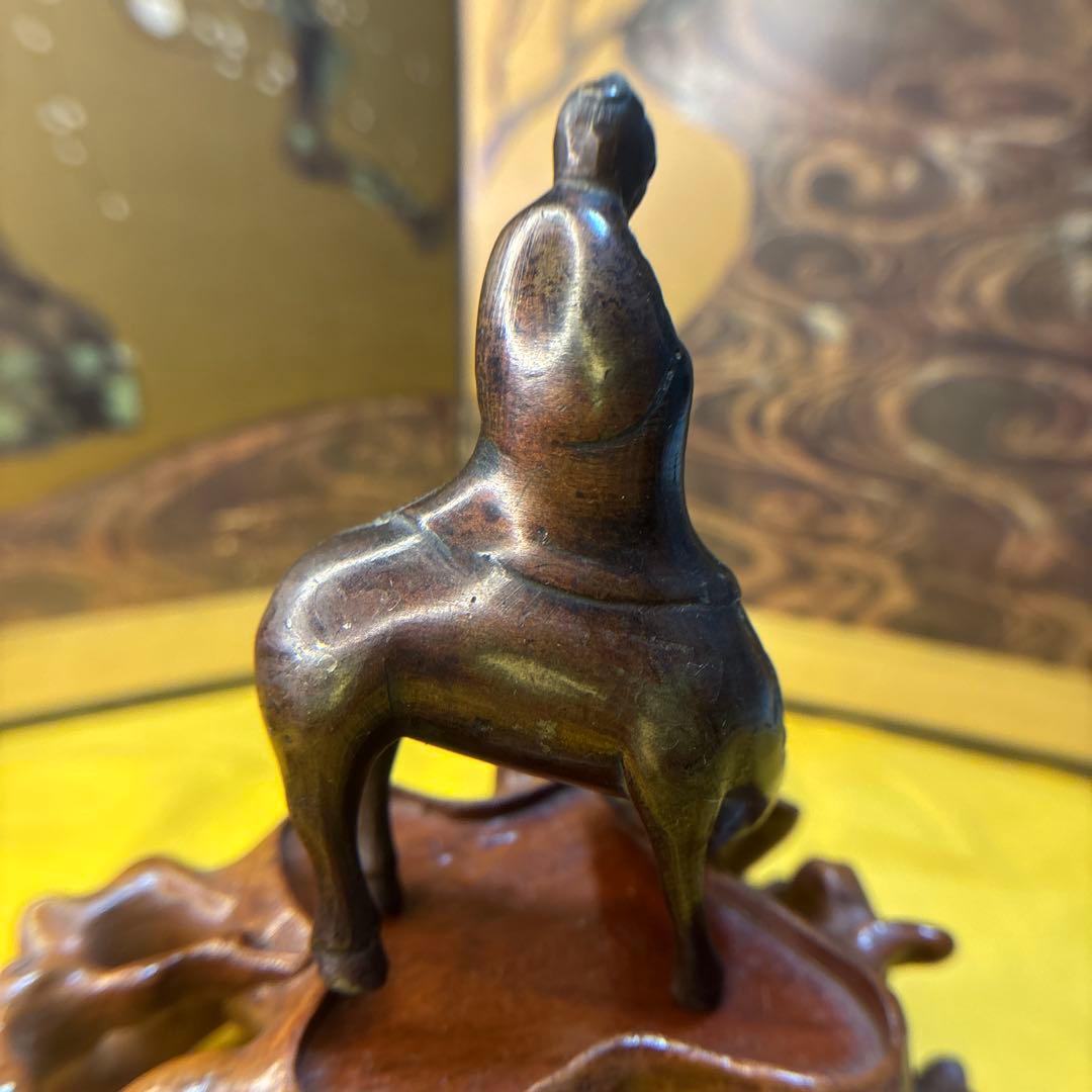 古美術　古銅　置物　牛に乗る老子　時代物　アンティーク
