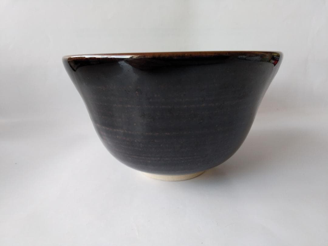 膳所焼 淡海ぜぜ 陽炎園 岩崎新定 胴〆 胴締め 茶碗 共箱 共布 栞 新品