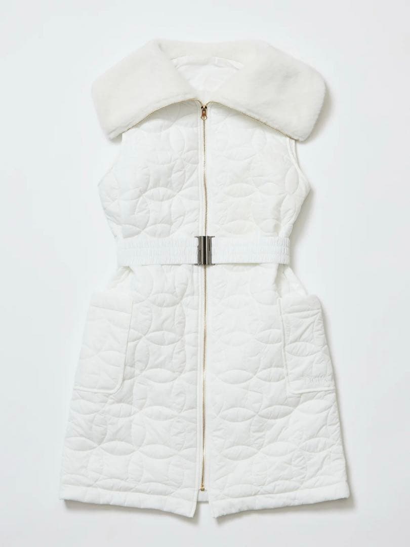 新品⭐︎Doux Avenir ファー付 中綿キルティング ダウン ワンピース