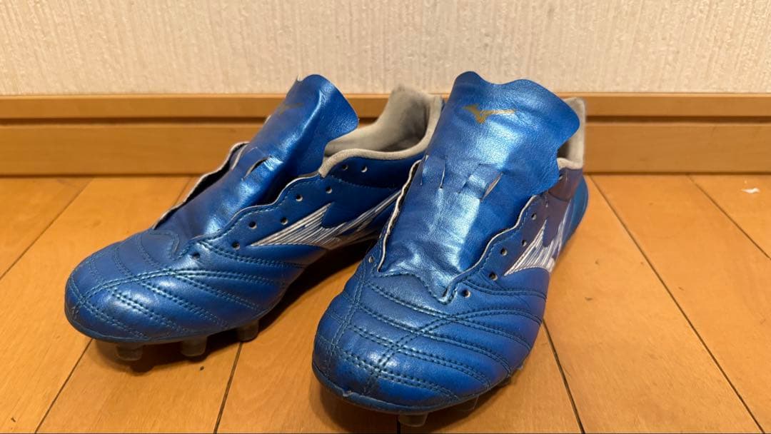 モレリア&モナルシーダ【22㌢】Mizuno サッカースパイク ホワイト/ブルー