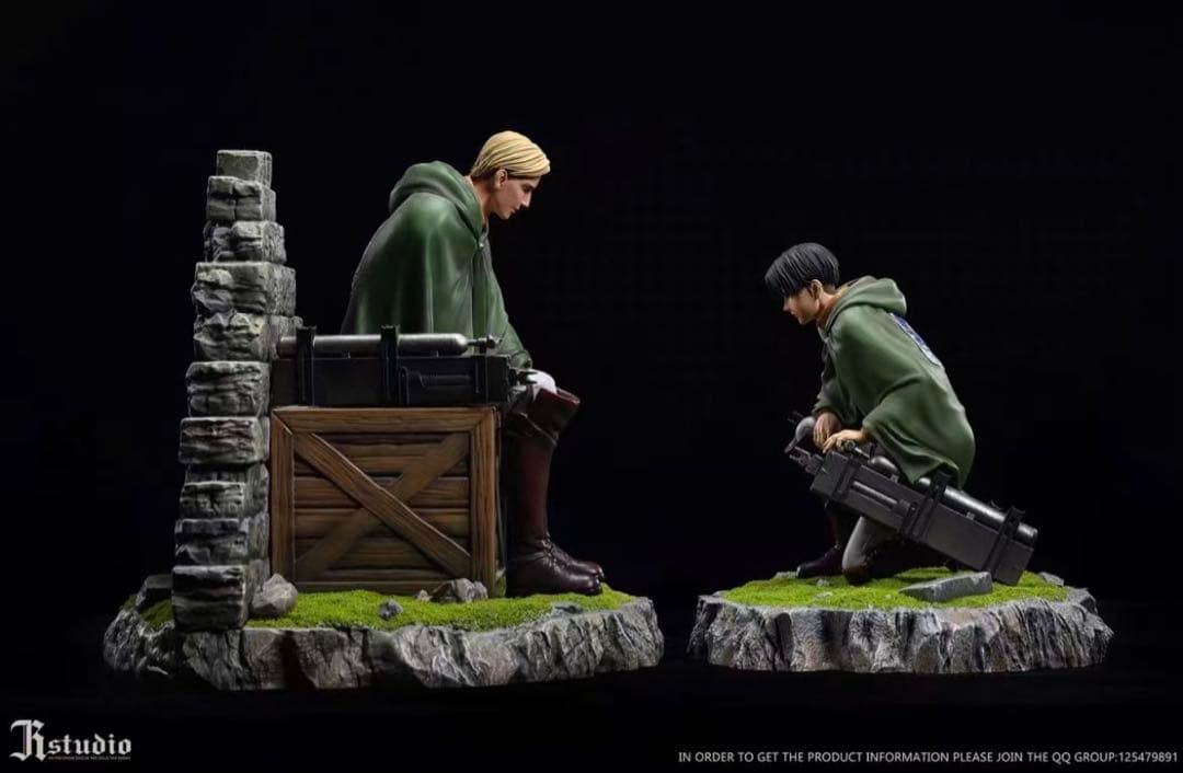 進撃の巨人 ② リヴァイ+ エルヴィン ガレージキット ガレキ スタチュー