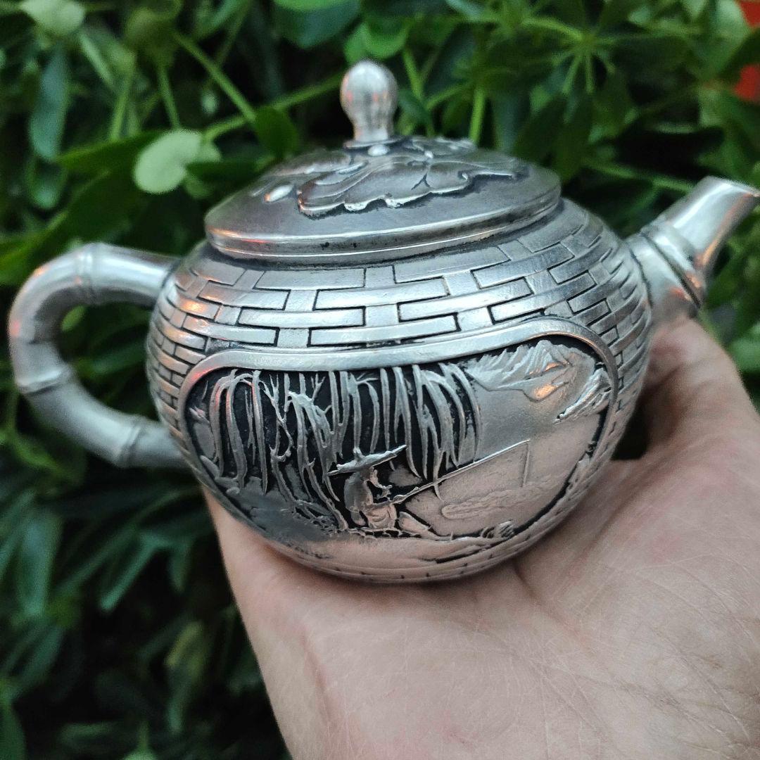銅器 姜太公釣魚 徳利 急須 茶道具 工芸品 美術品 置物