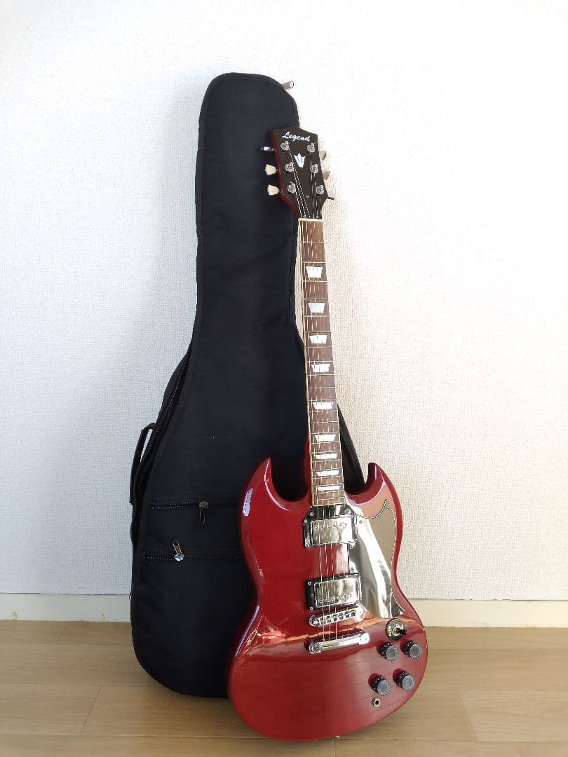 中古 Legend エレキギター 赤 ソフトケース付き