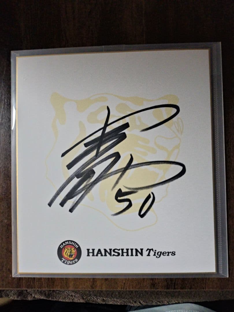 阪神タイガース　OB青柳晃洋投手　直筆サイン色紙(保護ファイル付)