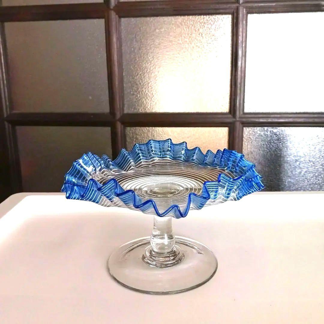 大正ガラス　コンポート　美品