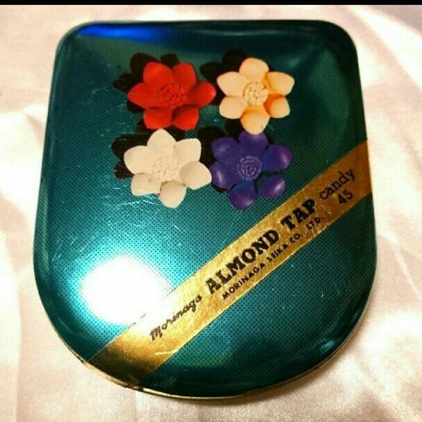1960年代 森永 アーモンドタップ キャンデー 缶 小物入れ 菓子 昭和レトロ