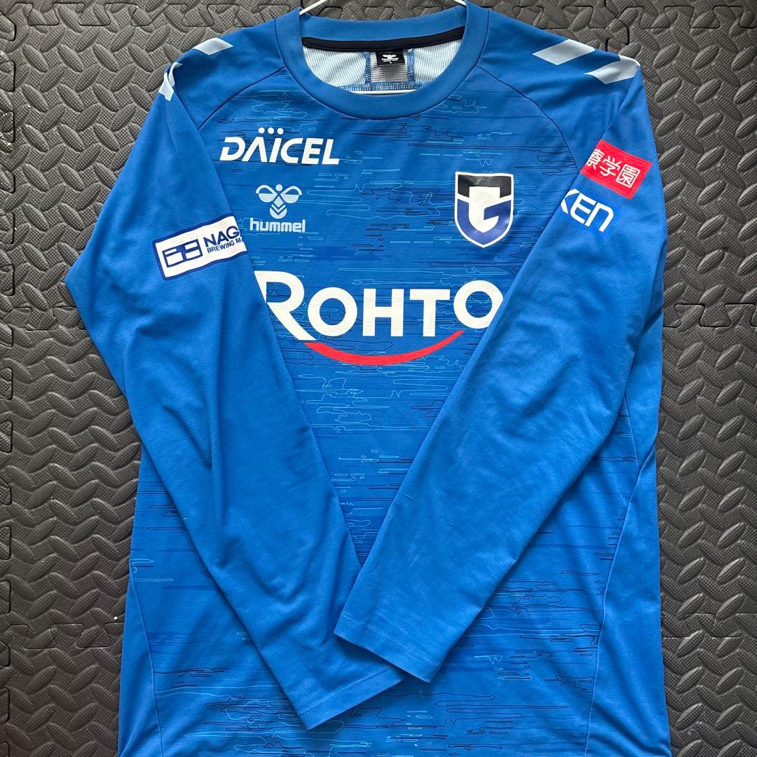 hummel 青 長袖 シャツ Lガンバ大阪トレーニングウェア
