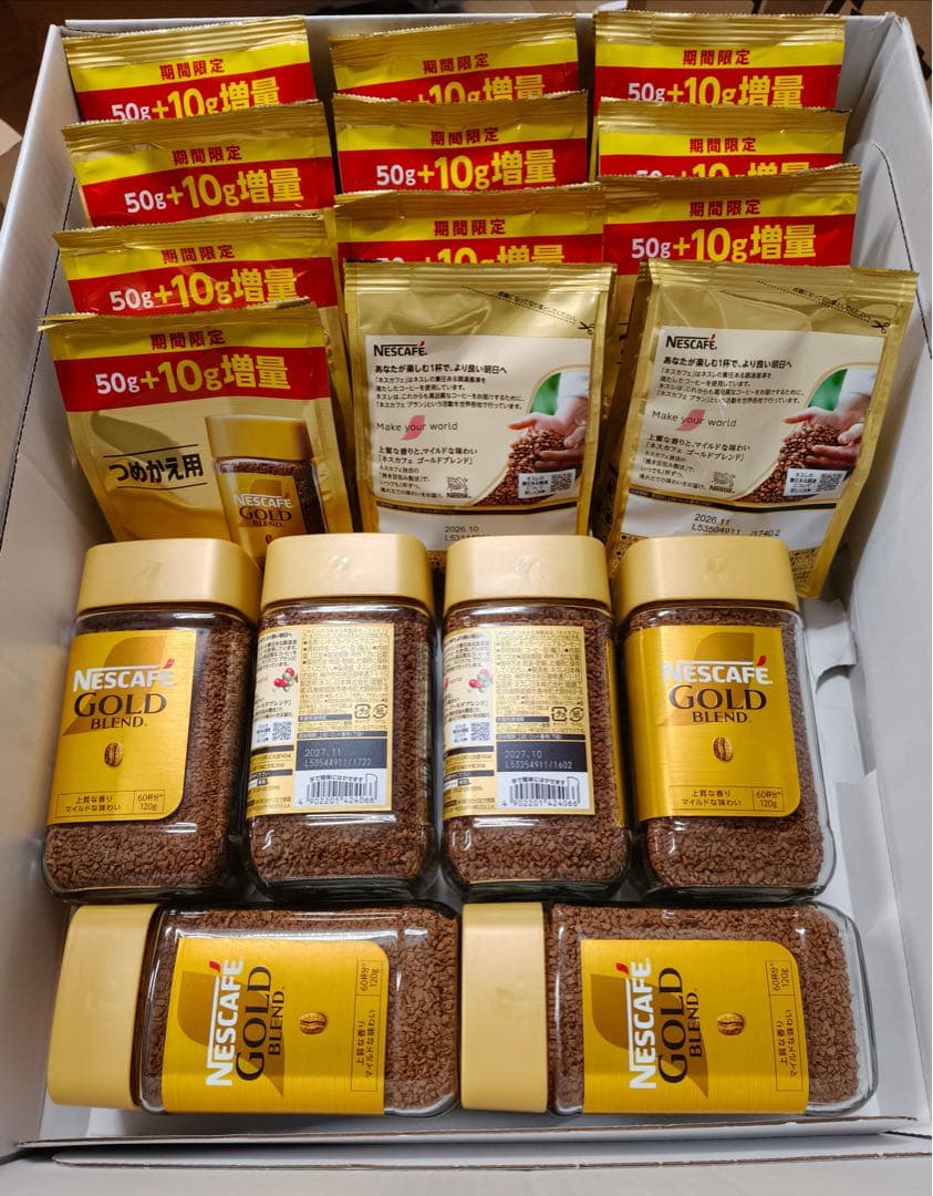 ネスカフェ ゴールドブレンド 120g 瓶ｘ6本 +つめかえ60g x 12袋