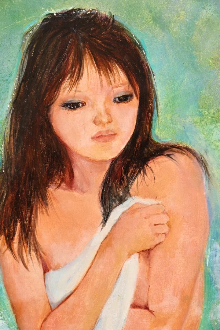 【真作】　斉藤薫代 「 花の時 」 油彩　F6号　一枚の絵取扱　BK059
