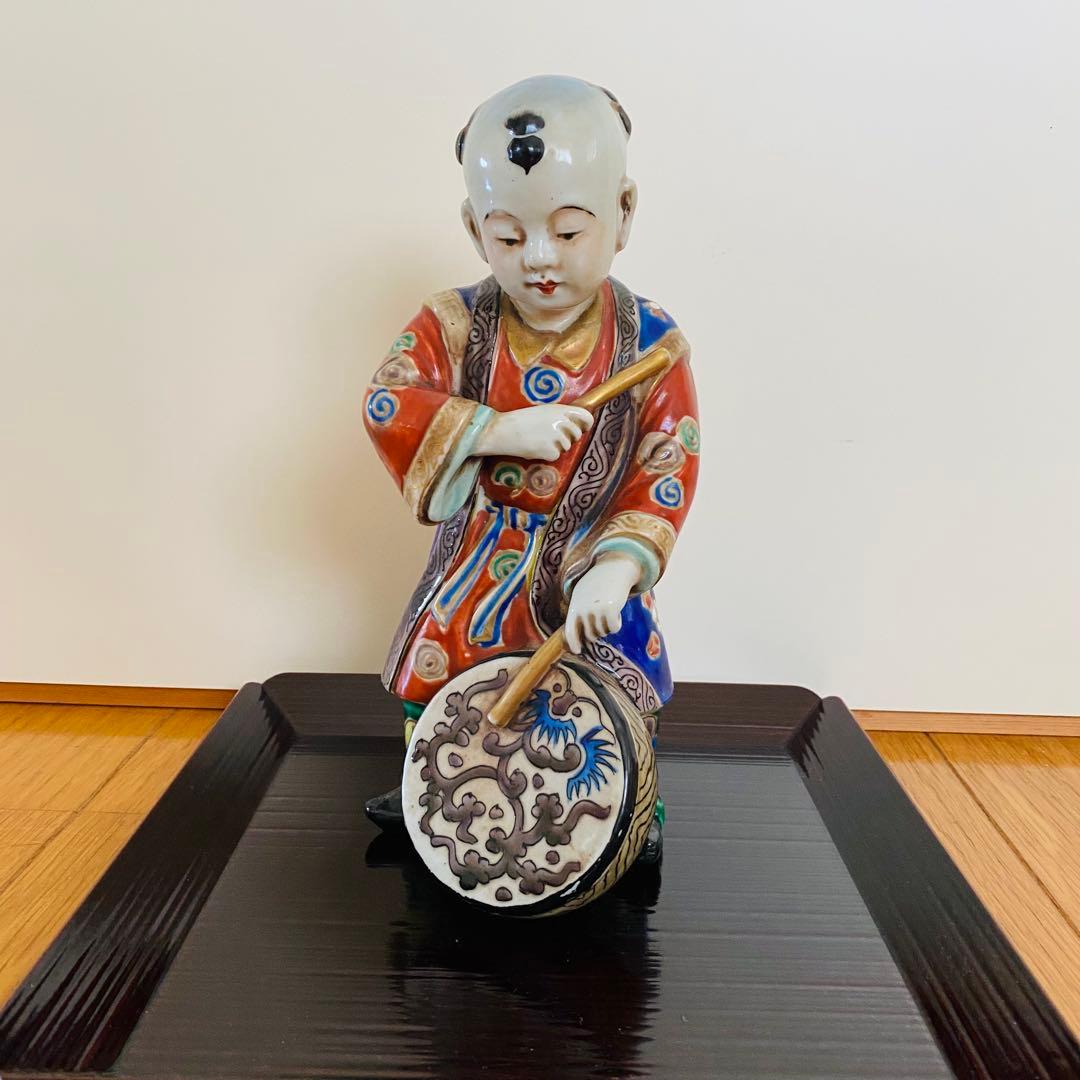 置物　唐子人形　伊万里　太鼓
