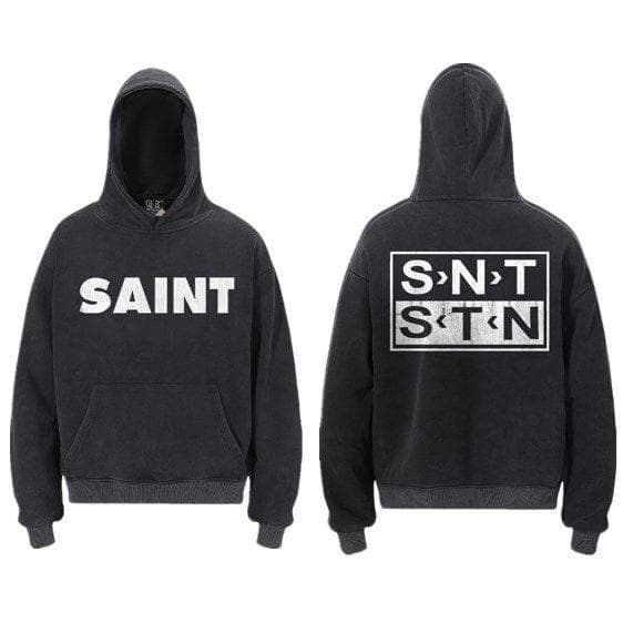 SAINTロゴプリント ブラック 長袖Tシャツ